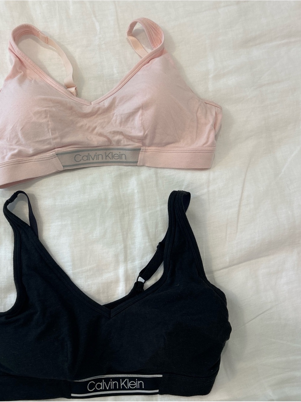Calvin Klein Pink & Black Cotton Bralette Set